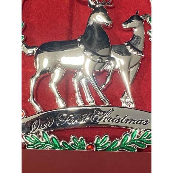 Lenox Our First Christmas Deer Wreath Ornament New In Box christmas ornament - Picture 6 of 6